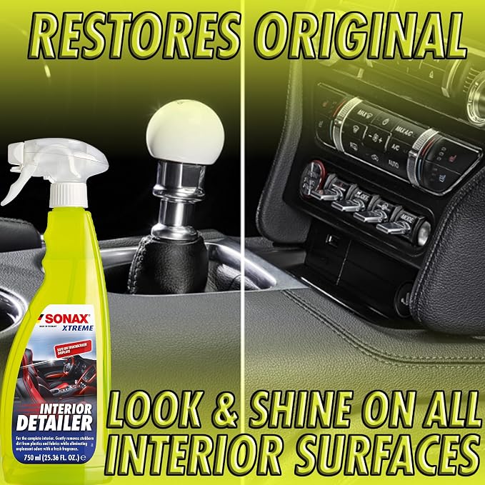 SONAX Interior Detailer | Multi-Surface Interior Cleaner for Dash, Plastics, Screens & Trim, Removes Dust & Fingerprints | Streak-Free Finish, UV Protection, | DIY Car Care Formula Made Easy