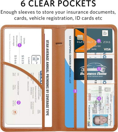 CoBak Car Registration and Insurance Holder - Vehicle Glove Box Car Organizer,Auto Truck Comparment Accessories Case with Magnetic Closure for Driver License,Cards