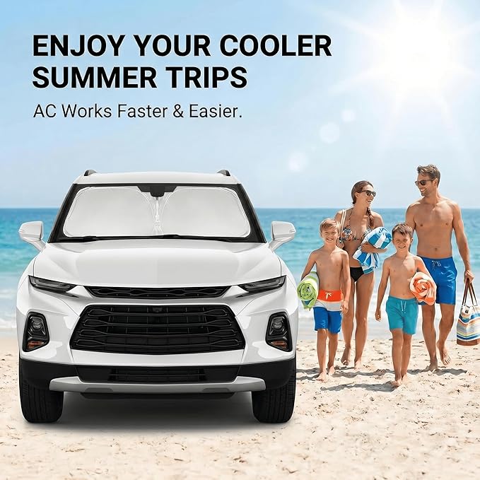 for Chevy/Chevrolet Blazer Windshield Sun Shade 2019-2023 Sunshade Front Window Shade Custom Fit Blazer Accessories Sun Visor Foldable Shade Blocks UV Rays Accessories