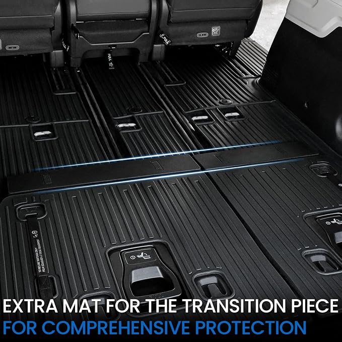 Floor Mats Set for 2022-2025 2026 Kia Carnival 8 Seats(Gas Only), All Weather TPE Backrest Mat Trunk Lower Well Mat Cargo Liner Door Sill Guards Accessories
