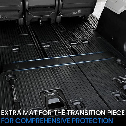 Floor Mats Set for 2022-2025 2026 Kia Carnival 8 Seats(Gas Only), All Weather TPE Backrest Mat Trunk Lower Well Mat Cargo Liner Door Sill Guards Accessories