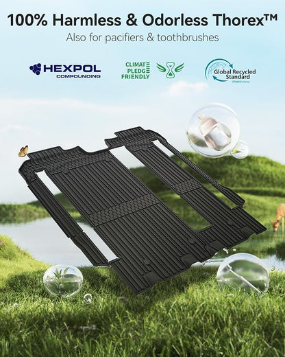 3W Floor Mat Fit Toyota Sienna 2021-2026 (Only for 8 Seat), TPE All Weather Custom Fit Floor Liner for Toyota Sienna LE/XLE, Full Cover Protection 2nd and 3rd Row Car Mats, Black
