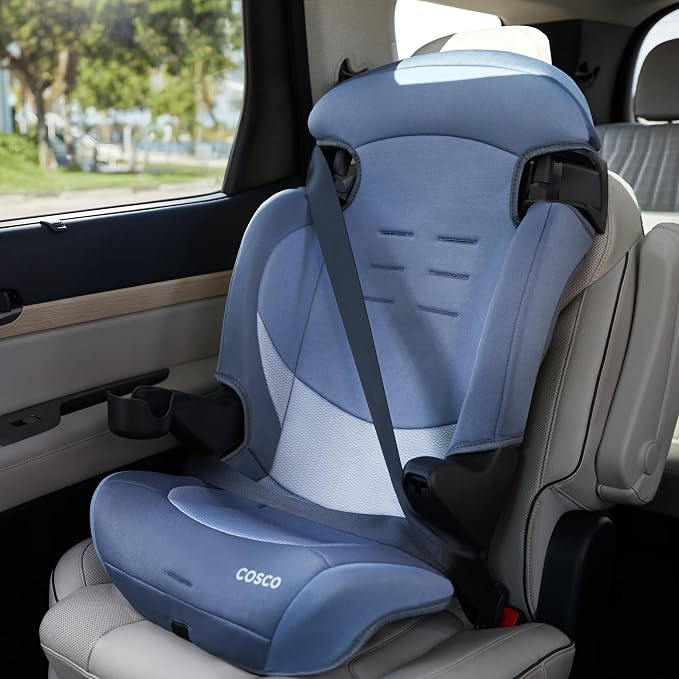 Cosco Kids Finale DX 2-in-1 Booster Car Seat, Forward Facing Toddler Car Seat (40-65 lbs) and Belt Positioning High Back Booster (40-100 lbs), Dusk