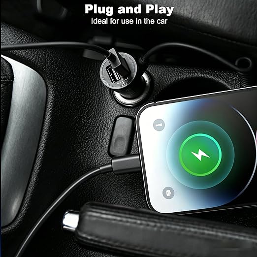 1.5FT Short USB A to USB C Charging cable, Car Carplay Charger Cable for iPhone 17/16/15, iPhone 17E/16E, 15/16/17 Pro Max 15 16 Plus, iPad 10th Gen iPad Pro, Air 5th 4th Mini 6th Replacement Black