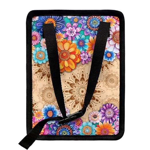 BIGCARJOB Hippie Lotus Blossom Car Trash Can for Back Seat,Personalized Car Trash Can Bin with Lid,Women Car Accessories Multipurpose Hanging Car Garbage Can for Travel