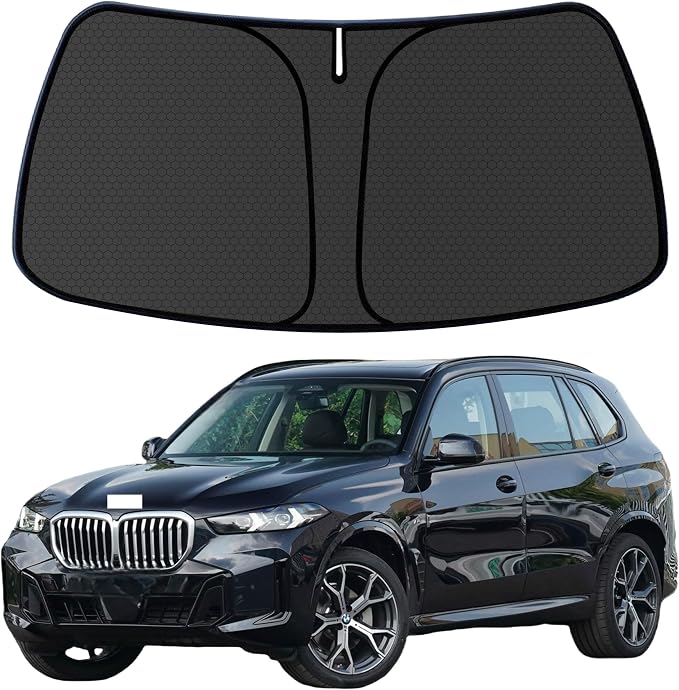 X5 Customized Windshield Sun Shade for 2019 2020 2021 2022 2023 2024 2025 2026 X5 (Fit for M Sport | xLine) Front Window Sunshade Visor Protector Foldable Blocks UV Rays Keep Car Cooler Accessories