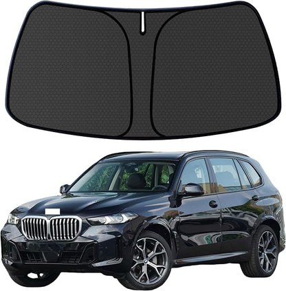 X5 Customized Windshield Sun Shade for 2019 2020 2021 2022 2023 2024 2025 2026 X5 (Fit for M Sport | xLine) Front Window Sunshade Visor Protector Foldable Blocks UV Rays Keep Car Cooler Accessories