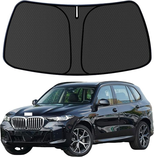 X5 Customized Windshield Sun Shade for 2019 2020 2021 2022 2023 2024 2025 2026 X5 (Fit for M Sport | xLine) Front Window Sunshade Visor Protector Foldable Blocks UV Rays Keep Car Cooler Accessories