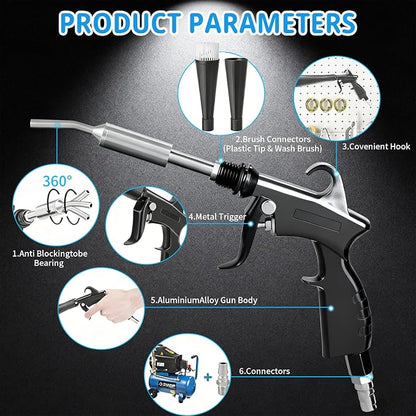 Detailing Car Cleaning Gun Interior Dryer Air Blow Gun, High Pressure Blower Gun, Car Detail Gun Fast Drying Blows Away Dust and Dirt Using Air