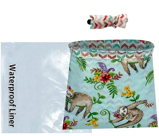 Car Trash Bag Hanging Front Seat Back Seat Headrest Console - Car Trash Bin with Reusable Waterproof Liner and Disposable Bags - Car Waste Basket (Mini Sloth Clip-On)