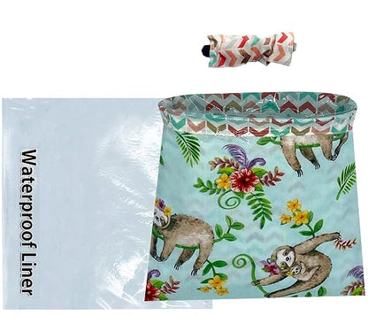 Car Trash Bag Hanging Front Seat Back Seat Headrest Console - Car Trash Bin with Reusable Waterproof Liner and Disposable Bags - Car Waste Basket (Mini Sloth Clip-On)