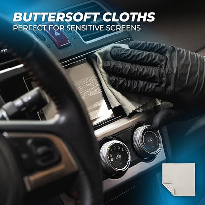 The Rag Company - Complete Interior Kit - Includes Glass & Car Interior Cleaners, Brushes, Rags, Buttersoft Cloths, Glass Towels, Scrubbers - 24 Item Set