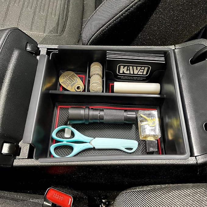 HGWEI Center Console Organizer Compatible with 2022-2024 Hyundai Tucson & Santa Cruz 2022-2025 Interior Accessories Armrest Storage Box Insert Tray (Not for 2025 Limited/Hybrid/Plug-in Hybrid) Red