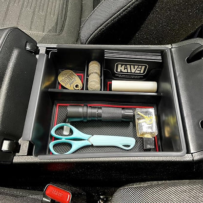 HGWEI Center Console Organizer Compatible with 2022-2024 Hyundai Tucson & Santa Cruz 2022-2025 Interior Accessories Armrest Storage Box Insert Tray (Not for 2025 Limited/Hybrid/Plug-in Hybrid) Red