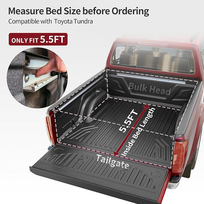 OEDRO Soft Tri-fold Truck Bed Tonneau Cover Compatible with 2022 2023 2024 2025 2026 Toyota Tundra(Excl.Trail) 5.5 ft Bed with Deck Rail System