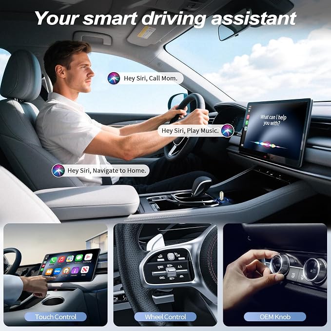 Mini Wireless CarPlay Adapter 2025 Upgrade – Dual-Band WiFi & Bluetooth 5.3, Plug & Play Car Dongle, Auto Connect, Compact Design, OTA Update, Compatible with Cars 2016+ Wired CarPlay/Android Auto