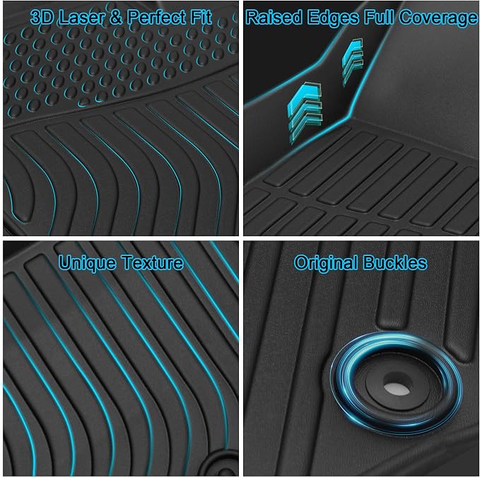 Floor Mats for Kia Sportage 2017-2022 (Gas ONLY), TPE Waterproof Non-Slip All Weather Protection Custom (Floor Mats & Cargo Liner)