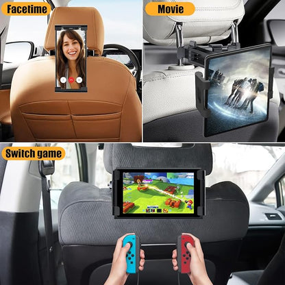najiaxiaowu Tablet Holder for Car,ipad Headrest Mount for 5.5-18.4 Inch ipad/Phones Car Tablet Holder with 360°Rotating Adjustable Trip Essentials,Black
