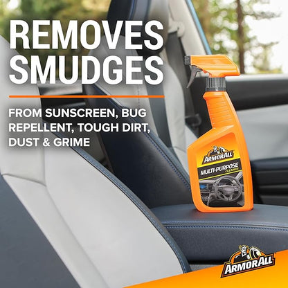 Armor All Multi-Purpose Car Cleaner Spray with Odor Elimination Technology, 16 fl oz Spray Bottle, New Car Scent, Multipurpose Interior Cleaner