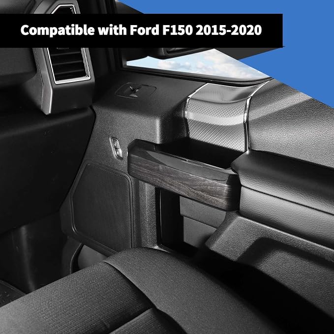 Voodonala for F-150 2015-2020Inner Door Handle Covers Trim for Ford F150 2015-2020 Compatible with Ford F150 F250 F350(Black Wood,4Pcs/Set)