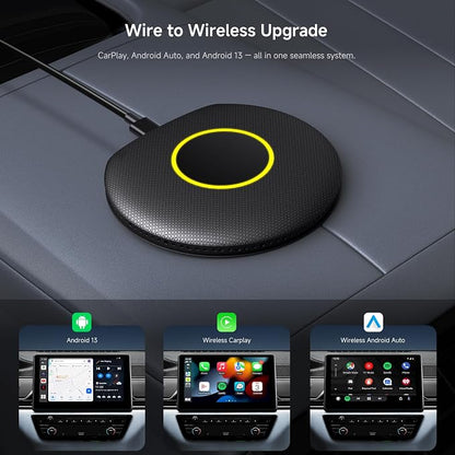 Wireless CarPlay Adapter, Magic AI Box with 4G LTE | GPS | Full Android OS, Wireless CarPlay Box Compatible with Wired Factory CarPlay & Android Auto, Support for YouTube/Netflix