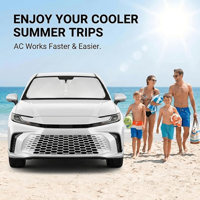 Windshield Sun Shade for Toyota Camry 2025 2026 Sunshade Front Window Shade Custom Fit Camry Accessories Sun Visor Foldable Shade Blocks UV Rays Accessories