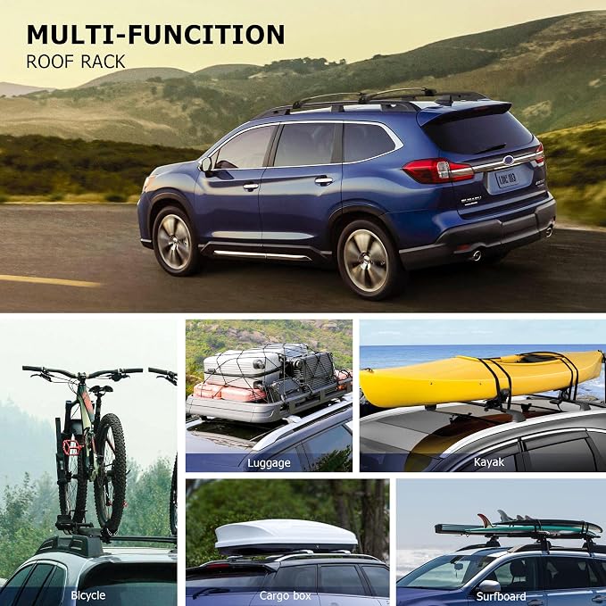 300Lbs Lockable Roof Rack Crossbars Compatible with Subaru Ascent 2019-2026, Heavy Duty Aluminum Anti-Corrosion Cross Bar Fit Luggage Luggage Kayaks Bicycles Snowboard