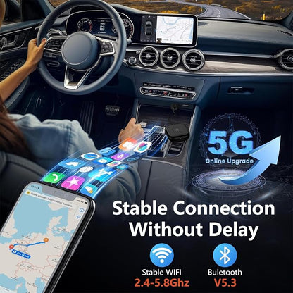 for iPhone 17 Wireless Carplay Adapter Compatible iPhone 17 Pro Max Air 16e 16 15,Automatic iPhone Carplay Wireless Adapter Convert Factory Wired to Wireless Plug and Play Car Play Fits Cars
