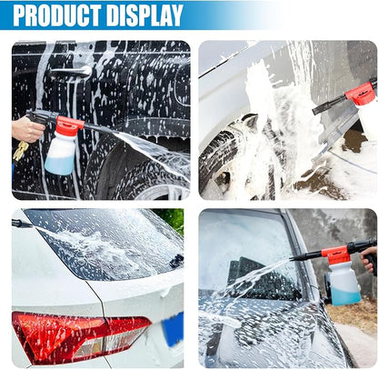 ZIMISI Car Wash Foam Gun, Foam Cannon for Hose, Professional Car Foam Sprayer with 6 Levels Foam Concentration, Spray Gun Cleaner, Connects to Any Garden Hose (Red)