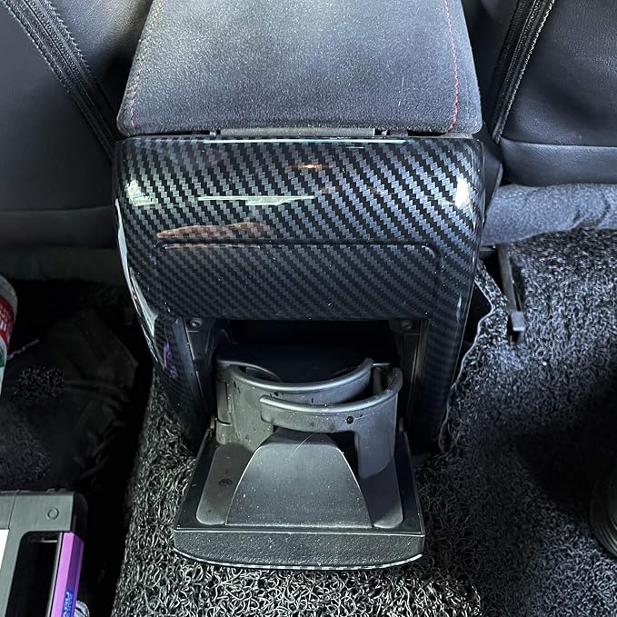 HIGH FLYING Carbon Fiber Grain Car Interior Accessories Center Console Armrest Air Vent Cover Trim Kit ABS 2pcs for Subaru WRX STI 2015 2016 2017 (Not Fit 2018 Model)