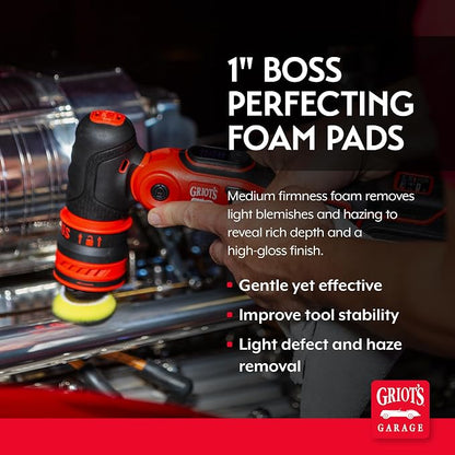 Griot's Garage 1” Perfecting Foam Pads for Car Polishing and Detailing, Buffing Pads for Paint Correction, Polishing, and Waxing, Yellow, Set of 6
