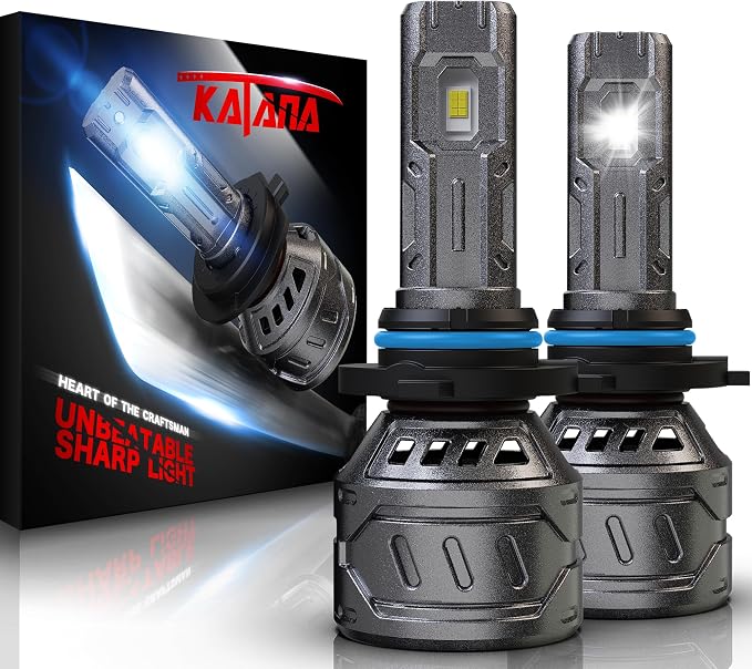 KATANA 9006 Light Bulb, HB4 Bulb 16000LM Super Bright 70W 6500K Mini Size Plug and Play Fog Light Bulb of 2