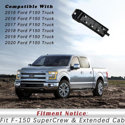 TQPONLY Interior Inner Door Handle Cover Trim | Compatible with 2015-2020 Ford F150 Truck Accessories Replacement | Front Right Passenger Side Door Armrest Pull Handle (Light Gray)