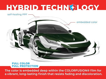 ColorFusion PPF by VViViD, Gloss Dark Olive Green Dry Apply PPF Vinyl Car Wrap Roll 20ft x 5ft