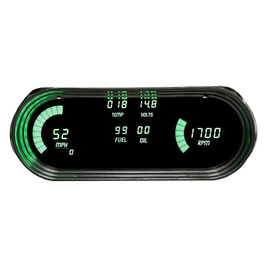 Intellitronix 1962-1965 Chevy Nova LED Digital Gauge Panel - Direct Fit Dash Replacement Cluster - Speedometer, Tachometer, Fuel, Oil, Temp & Volts - DP8001 (Bezel Not Included) DP8001G