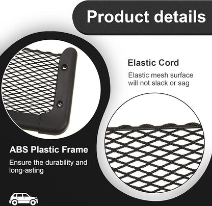 Frienda 2 Pcs ABS Plastic Frame Car Storage Net Bag Phone Car Mesh Net Holder RV Storage Boat Cargo Pocket Organizer Framed Mesh Pocket with Screws for Auto RV (13.8 x 5 Inch)