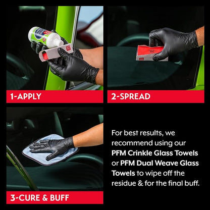 Griot's Garage Ceramic Glass Coating Kit for Cars, SiO2 Hydrophobic Sealant for Windshields and Auto Detailing, Includes Applicator Pad and Microfiber Towels, 10867