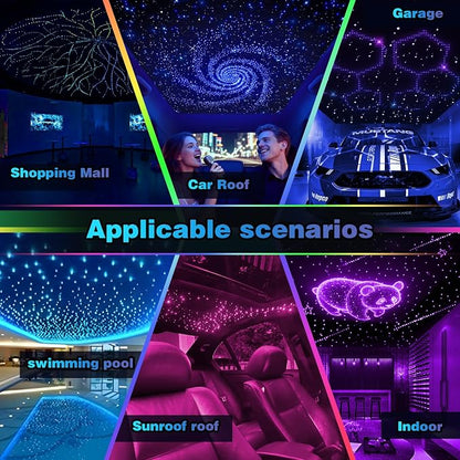 Twinkle Starlight Headliner Light,32W 1000pcs 13.1ft LED Star Ceiling Fiber Optic Light Kit APP/Remote Control for Car/Home/Party