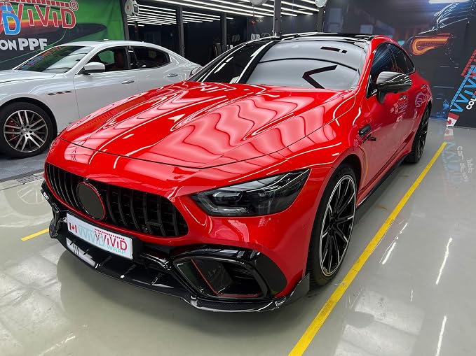 ColorFusion PPF by VViViD, Gloss Ultra Red Dry Apply PPF Vinyl Car Wrap Roll 60ft x 5ft