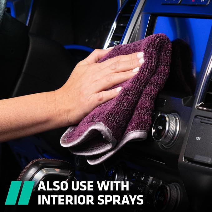 VIKING Microfiber Towels for Cars, Dual-Weave Professional Detailing Towel for Car Cleaning Kit, 14 Inch x 14 Inch, 5 Pack
