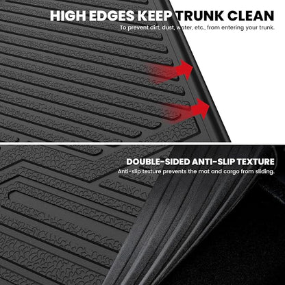 LASFIT Cargo Mat with Backrest Mat for Honda Passport 2026, All Weather TPE Custom Fit Trunk Mat Trunk Liner Trunk Tray Cargo Liner Cargo Tray with Seatback Cover, Black