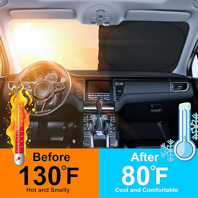 TINGLU Sun Shade for Jeep Cherokee 2014-2023 Trailhawk,Overland,Limited,Latitude,Altitude(Not for Jeep Grand Cherokee) Accessories Windshield Sun Shade Window Shade UV Rays Protection Sun Visor Cover