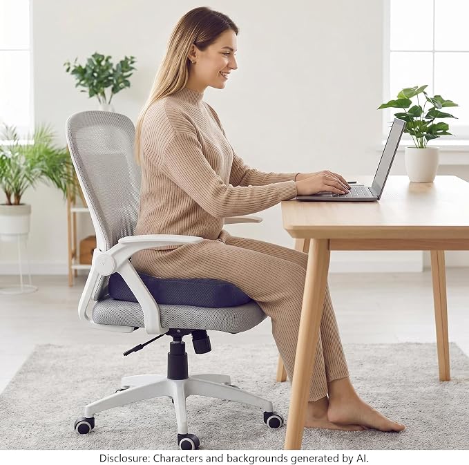 WSGJHB Large Seat Cushion, Extra Thick Booster Seat Cushions for Office Chairs Long Sitting Office Workers, Car Drivers, Relieves Back Pain, Breathable, Anti-Slip, 18x18x4.7 inchs, Blue