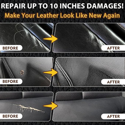 Vigorder Leather Repair Kit for Furniture, Vinyl Repair Kit for Furniture, Sofa, Jacket, Purse – Super Easy Instructions to Fix Scratches, Tears, Holes, and Peeling (Black)