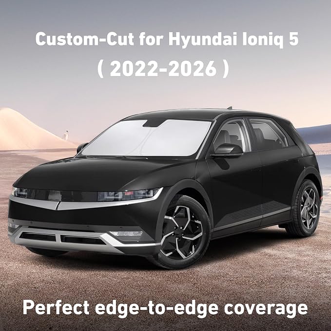 EcoNour Windshield Sunshade Compatible for Hyundai Ioniq5 2022-2024 2025 2026, Sun Visor for Front Windshield & Window Sun Shade Cover, UV Heat Blocker & Protector, Car Accessories