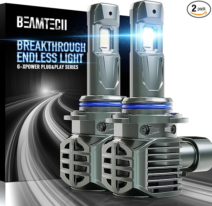 BEAMTECH 90-12 Bulbs, Fog Light, G-XPower Chips 500% Brighter Plug and Play, Pack of 2