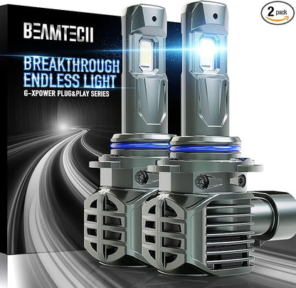 BEAMTECH 90-12 Bulbs, Fog Light, G-XPower Chips 500% Brighter Plug and Play, Pack of 2