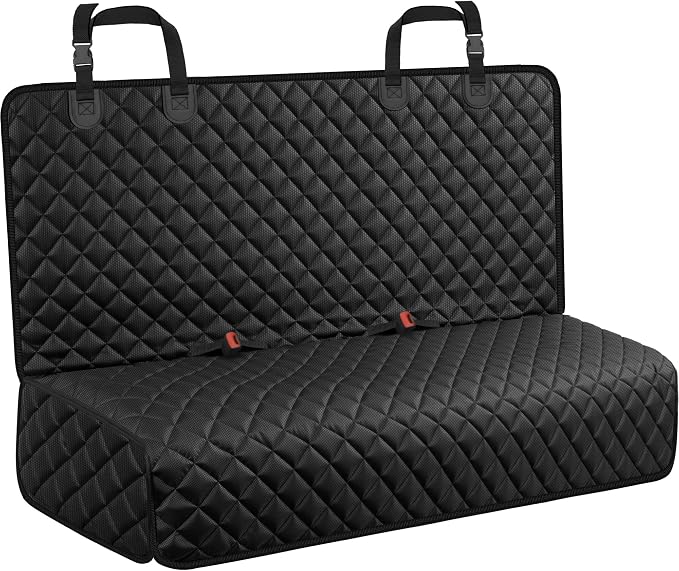 URPOWER Dog Car Seat Cover for Back Seat - Waterproof Non-Slip Car Seat Protector for Dogs Pet, Scratchproof Back Bench Seat Covers for Full-Size SUVs & Pickup Trucks, Black