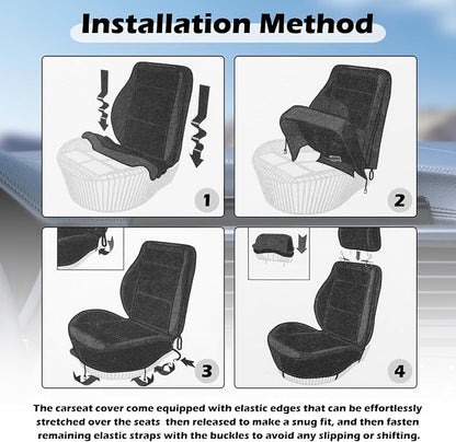 2 Pack Universal Car Seat Cover with Breathable Mesh Backrest,Comfortable Car Seat Protector with Foam Padding and Retaining Buckle,Highly Elastic Car Seat Covers Full Set (Purple)