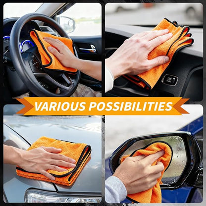 6PCS Microfiber Towels for Cars 36x25 Inch Microfiber Cleaning Cloths Bulk Soft Car Detailng Towel Cloths 450 GSM Detailing Buffing Quick Drying Towel Polishing Waxing Auto Detailing Towel Cloth
